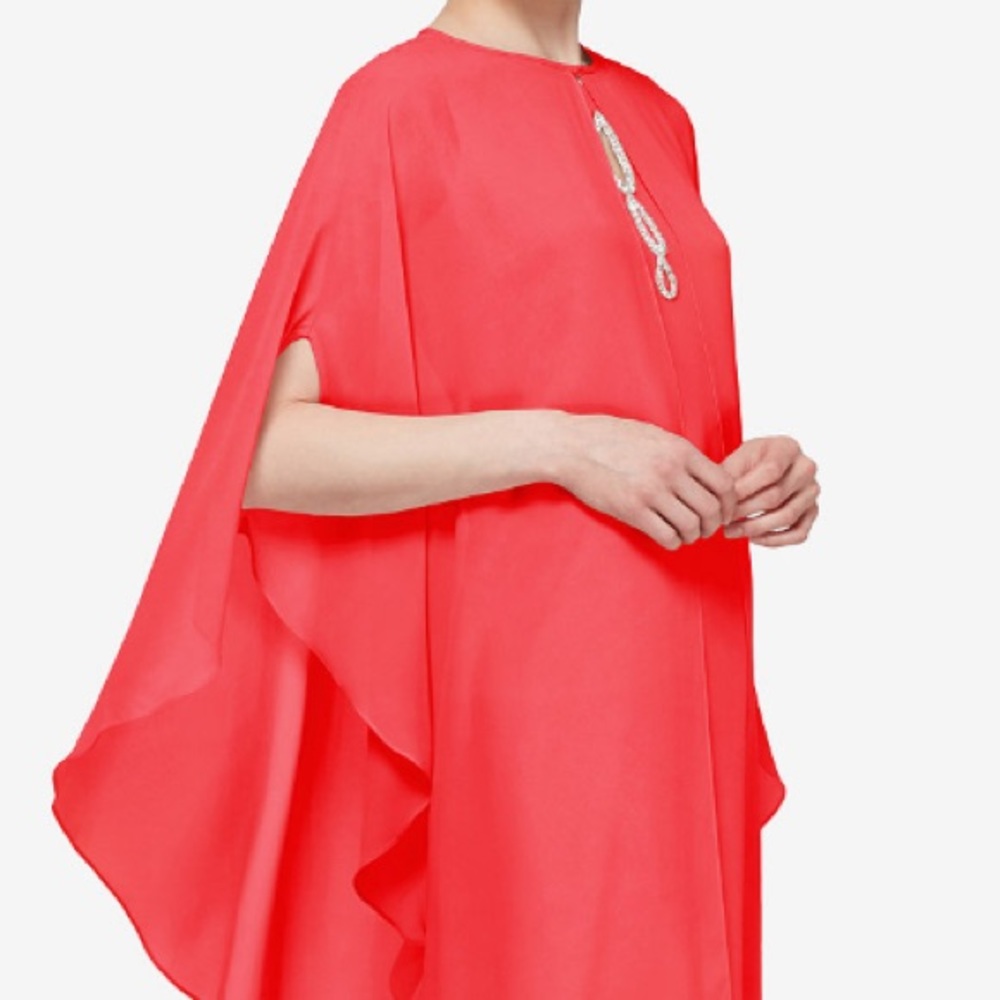 NWT: Cerise Embellished Capelet Dress